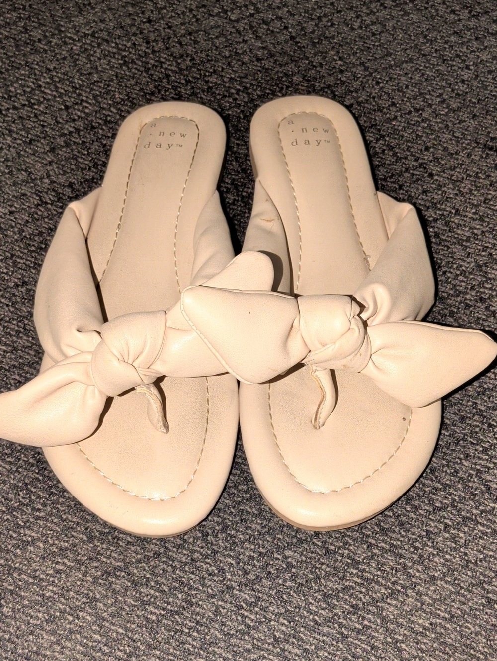 a new day Cream Knot-Detail Toe-Post Sandals
